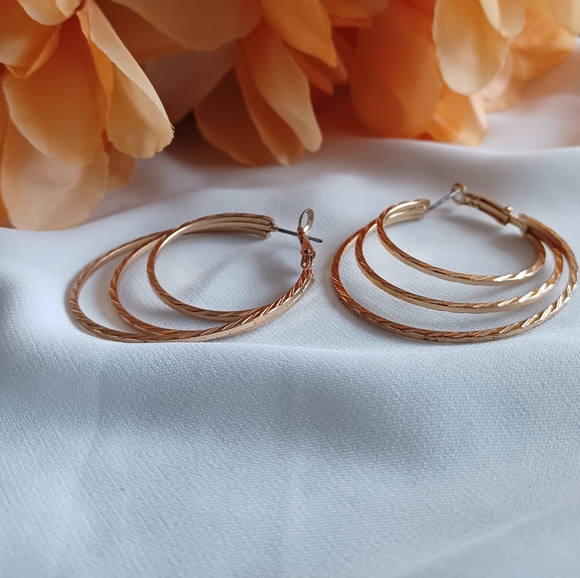 Golden Spiral Hoop Earrings - Picture 14 of 15